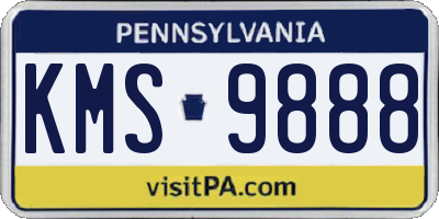 PA license plate KMS9888
