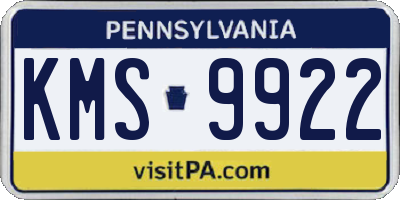 PA license plate KMS9922
