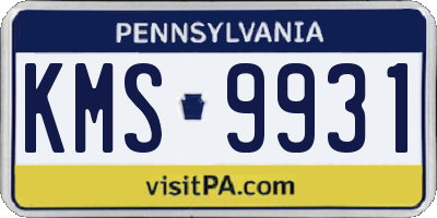 PA license plate KMS9931