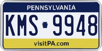 PA license plate KMS9948