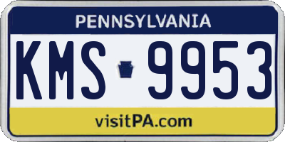 PA license plate KMS9953