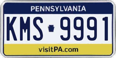 PA license plate KMS9991