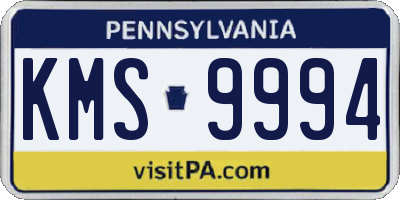 PA license plate KMS9994