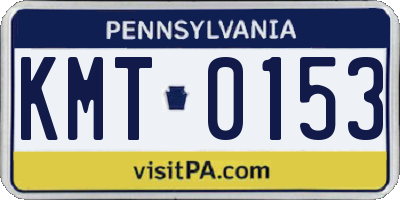 PA license plate KMT0153