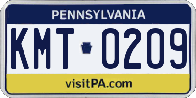 PA license plate KMT0209