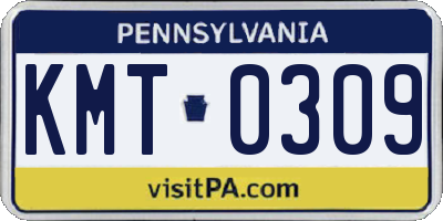 PA license plate KMT0309