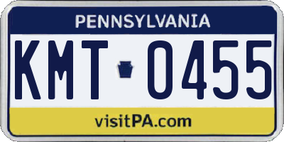 PA license plate KMT0455