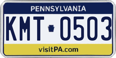 PA license plate KMT0503