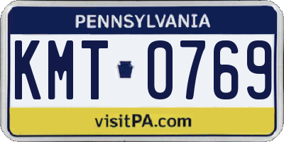 PA license plate KMT0769