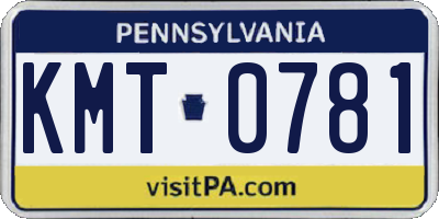 PA license plate KMT0781