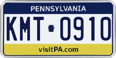PA license plate KMT0910