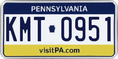 PA license plate KMT0951