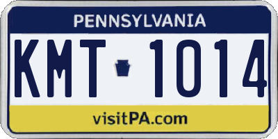 PA license plate KMT1014