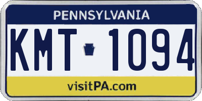 PA license plate KMT1094