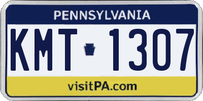 PA license plate KMT1307