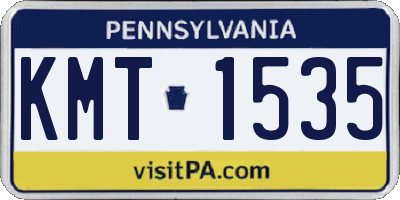 PA license plate KMT1535