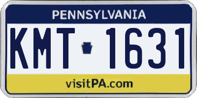 PA license plate KMT1631