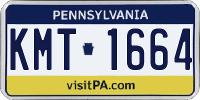 PA license plate KMT1664