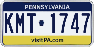 PA license plate KMT1747