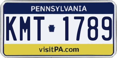 PA license plate KMT1789