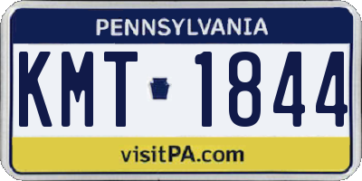 PA license plate KMT1844