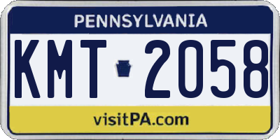 PA license plate KMT2058