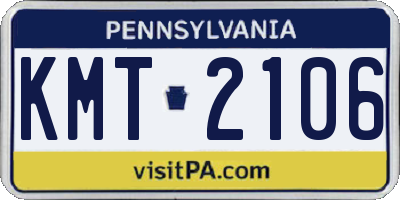 PA license plate KMT2106