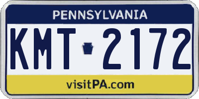 PA license plate KMT2172