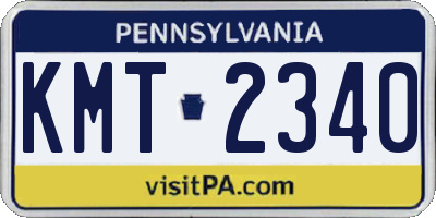 PA license plate KMT2340