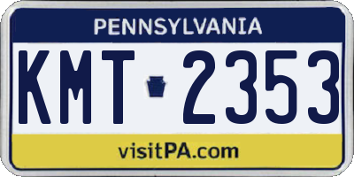 PA license plate KMT2353