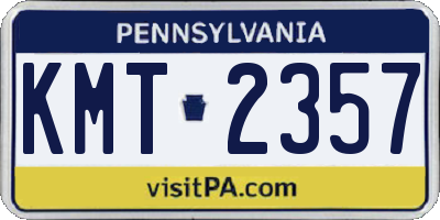 PA license plate KMT2357