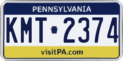 PA license plate KMT2374