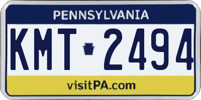 PA license plate KMT2494