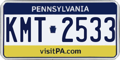 PA license plate KMT2533