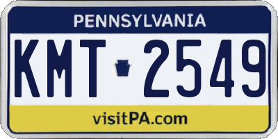 PA license plate KMT2549