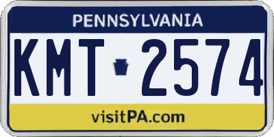 PA license plate KMT2574