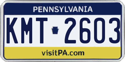 PA license plate KMT2603