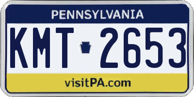 PA license plate KMT2653