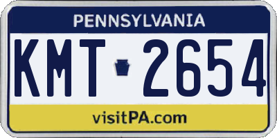 PA license plate KMT2654