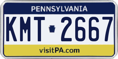 PA license plate KMT2667