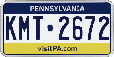 PA license plate KMT2672