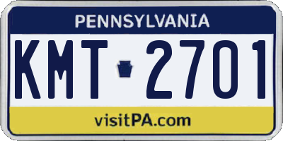 PA license plate KMT2701