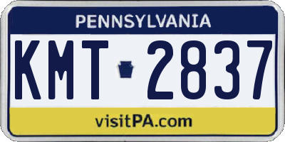 PA license plate KMT2837