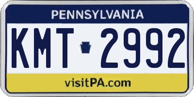 PA license plate KMT2992