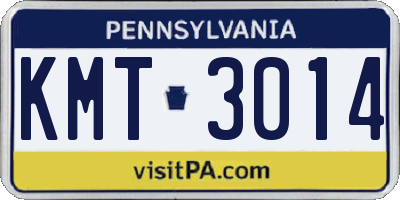 PA license plate KMT3014