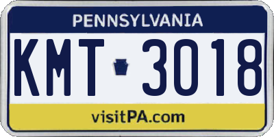 PA license plate KMT3018