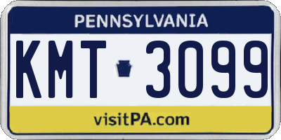 PA license plate KMT3099