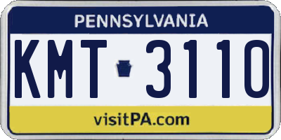 PA license plate KMT3110