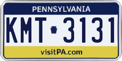 PA license plate KMT3131