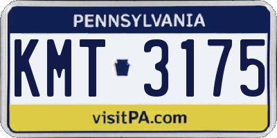 PA license plate KMT3175